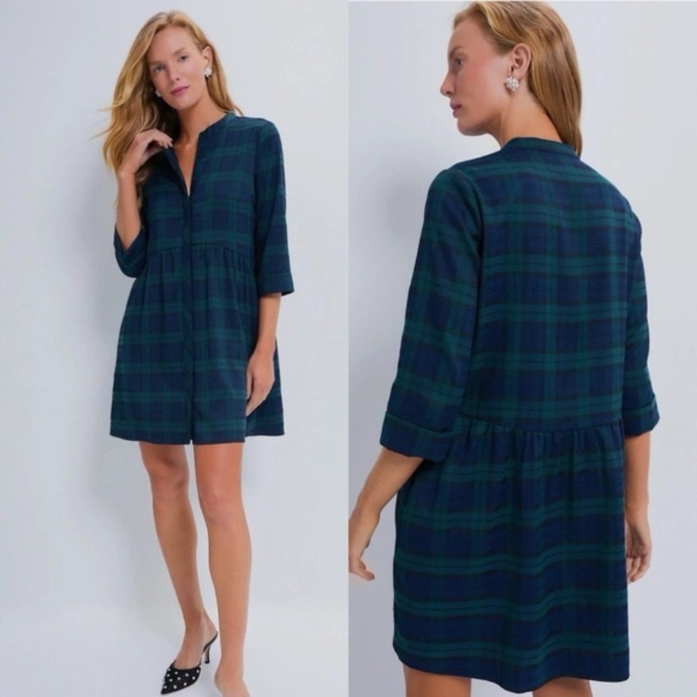 Tuckernuck Green and Navy Plaid Mini Dress